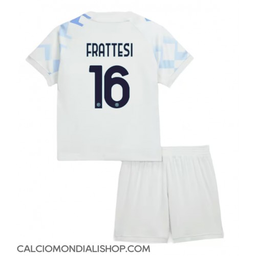 Maglie da calcio Inter Milan Davide Frattesi #16 Seconda Maglia Bambino 2025-26 Manica Corta (+ Pantaloni corti)